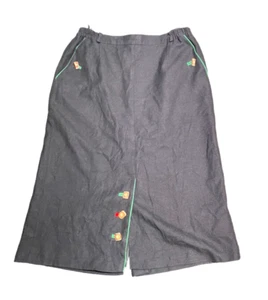 Vintage Lothar Repp Skirt Women Extra Large Lined Gerlach Green Trimming Size 18 - Picture 1 of 11
