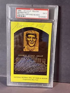 1964 George Kelly Signed Auto Baseball Hall Of Fame HOF Plaque PSA DNA BB117 - Picture 1 of 9