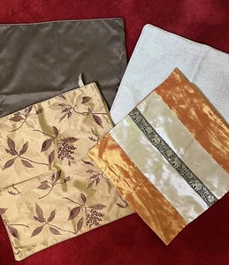 Exotic Decorative Throw Pillow Covers Only 18 x 18 Set of 4 Bronze Brown - Picture 1 of 21