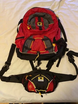 Matching Red MountainSmith Crossroad Backpack and K9 Lumbar Fanny Day Pack - Image 1 of 2