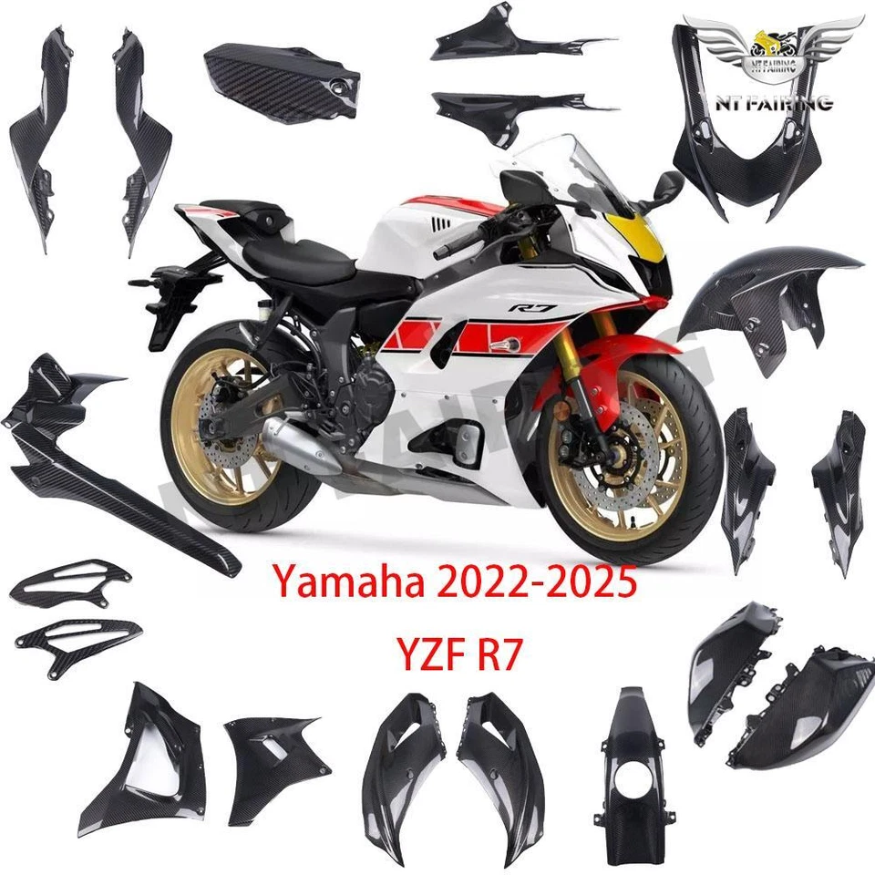PL Real 3K Twill Carbon Fiber Pieces for Yamaha 2022 2023 2024 2025 YZF R7 - Imagen 1 de 1