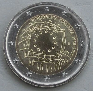 2 Euro Gedenkmünze Italien 2015 30 Jahre Europaflagge unz. - Bild 1 von 1