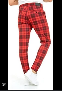 Wetta Sportswear Men’s Buffalo Plaid Skinny Pants Size 32 NWT - Picture 1 of 8