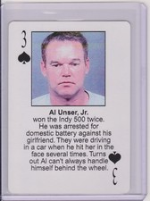 RARE 2003 STARZ BEHIND BARZ AL UNSER JR. PLAYING CARD ~ MUG SHOT ~ INDY 500