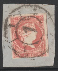 1855 SPANIEN 4 CU FALSCHE POSTKARTE F17 GEBRAUCHT REF 7496 - Bild 1 von 2