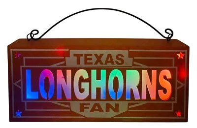 Texas Longhorns LED Changing Colors Fan Sign by Hanna’s Handiworks-New - Image 1 of 4