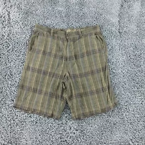 Tommy Bahama Shorts Mens 40 Green Plaid Linen Blend Chino 33x10* - Picture 1 of 13