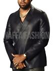 Men's Classic Kanye Black West Genuine Leather Blazer Costume Coat