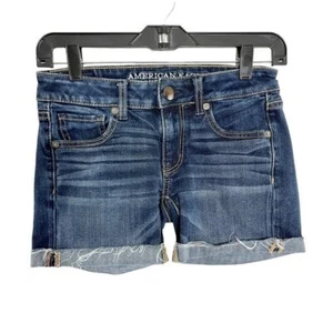 American Eagle Midi Cuffed Cutoff Shorts Women's Size 00 - Picture 1 of 5