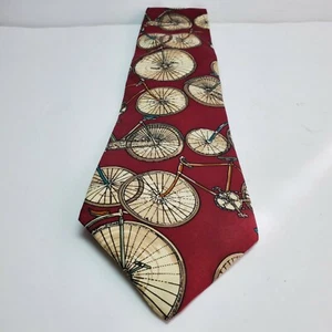 Vintage Bicycle Tie JT Beckett Bike Cycling Silk Necktie Made In USA - Picture 1 of 5