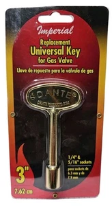 Chiave valvola tronchi gas ottone 3" fiamma universale imperiale stelo 1/4" 5/16" - Foto 1 di 2