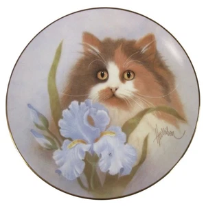 Summer Sunshine Collector Plate Petals and Purrs Bob Harrison Kitten Cat Vtg - Picture 1 of 5