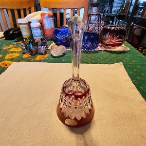 Vintage Ruby and Clear 24% Lead Crystal made in Germany Bell lovely pc - Picture 1 of 4