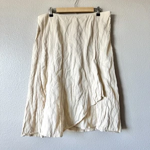 Vintage TSD Zwei Sterne Hund Rock XL Crinkle Faux Wickel Neutral Boho Bauern Landhaus - Bild 1 von 9