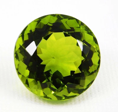 80+ Ct Natural Green Peridot Round Cut Certified Loose Gemstone - Image 1 of 4