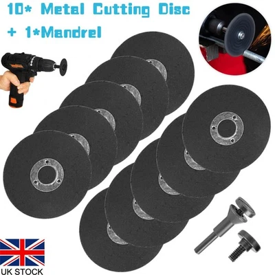 10Pcs 75mm Cut Off Disc Wheel With 1/4'' Mounting Mandrel For Die Grinder Tools - Image 1 of 4