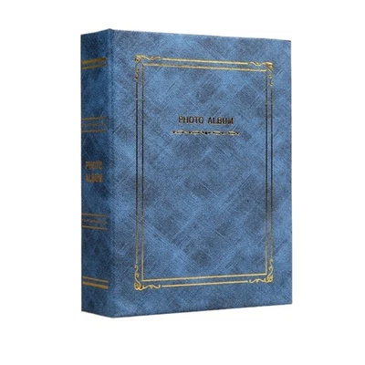 Traditional 6"x 4" Photo Album Memo Holder with 200 Pockets Blue Grey Yellow - Image 1 of 4