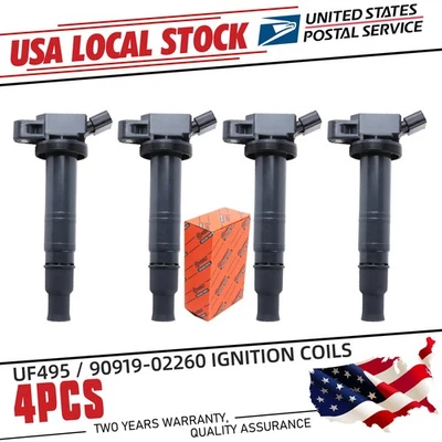 Ignition Coils OEM High Quality 4X UF495 90919-02260 For Lexus ES350 2008-2019 - Image 1 of 4