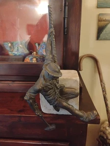 Bronzo Felice Vatteroni Fusione Scultura Di Scalpellino Del Marmo Metà 900 - Foto 1 di 4