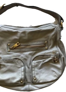 Borsa a mano vintage Marc Jacobs Christy pelle grigio oro borsa a tracolla iconica - Foto 1 di 19