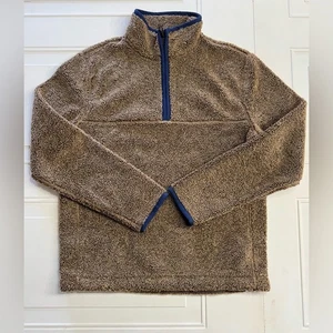 Vineyard Vines braun hellbraun 1/4 Reißverschluss Pullover Fleece Sherpa Jacke Herren Größe S - Bild 1 von 5