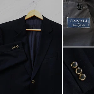 CANALI Blazer Men's 40R Black Gold Button Notch Lapel Old Money Sport Coat ITALY - Picture 1 of 7