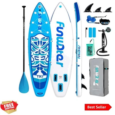 充气超轻立桨板适用于所有技能水平带 SUP P... — 第 1/4 张图片