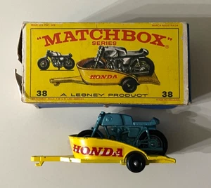 Caja de fósforos Lesney Nº DE COLECCIÓN Motocicleta y remolque Honda 38 con caja original ¡EC! - Imagen 1 de 8