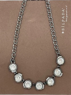 Collar Silpada "Glamour" KRN0100 Cristales Swarovski Latón con Chapado en Hematita Foto 1 de 4