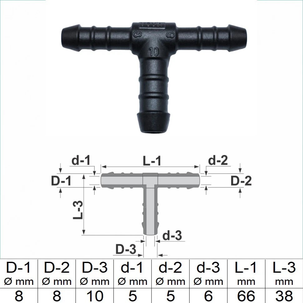 Schlauchverbinder 8 Mm – PA6 GF30, Schwarz, Temperaturbeständig Bis 140°C, Für Automotive & Industrie