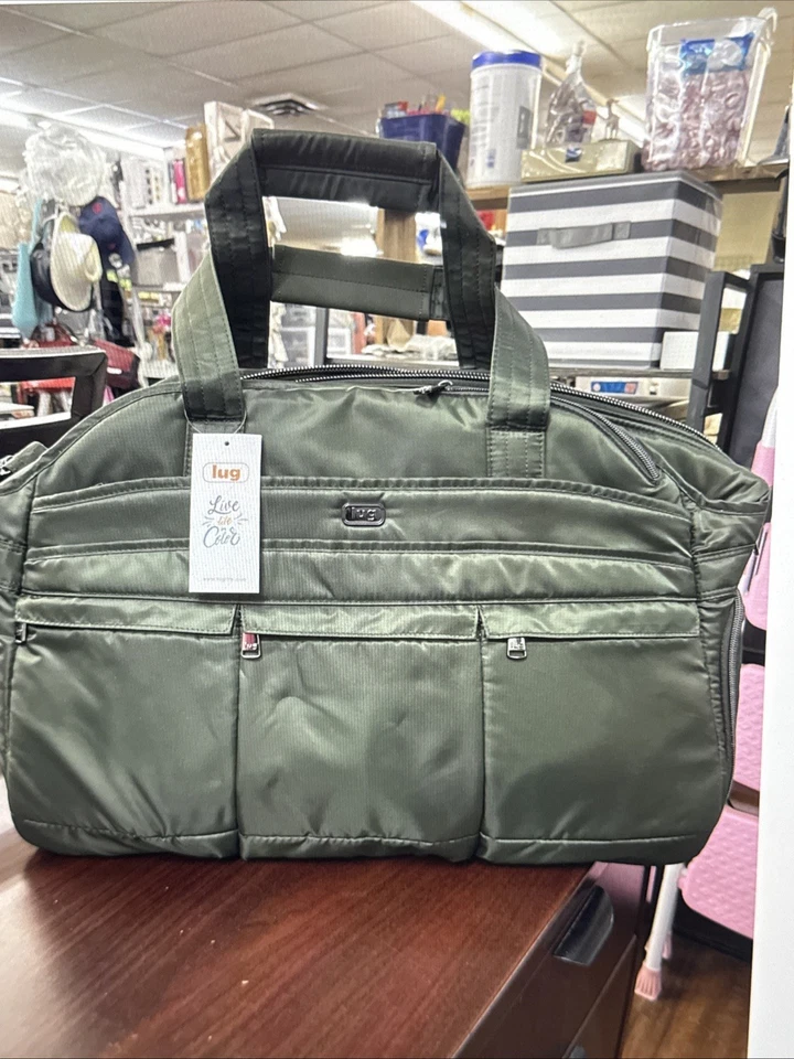 Lug Airbus 2 Weekend Duffle Bag - Metallic Gold Songbirds Gray Interior