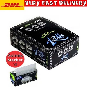 Papeles rodantes delgados Ocb Rolls Premium caja completa 24 paquetes de largo 4 metros de ancho - Imagen 1 de 3