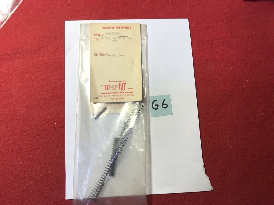 wolff spring kit trigger parts, For A Walther P 38 9mm Pistol. - Image 1 of 1