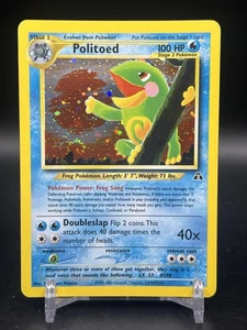 Holograma Politoed 8/75 Raro Neo Descubrimiento Pokémon Juego de Cartas Coleccionables Inglés WOTC SWIRL LP - Imagen 1 de 5