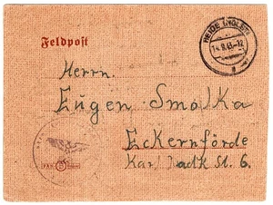 ALEMANIA, 1943, CORREO DE CAMPAÑA, PORTADA LOCAL CON CALENDARIO EN LA PARTE POSTERIOR, EN MUY BUEN ESTADO - Imagen 1 de 2