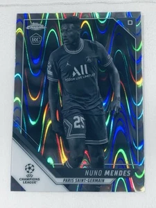 2021/22 Topps Chrome UEFA - Nuno Mendes RC Rookie - Ray Wave Parallel - PSG - Picture 1 of 2