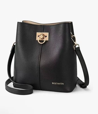 BOSTANTEN 斜挎包桶单肩包女式素食皮革钱包斜挎包 — 第 1/4 张图片