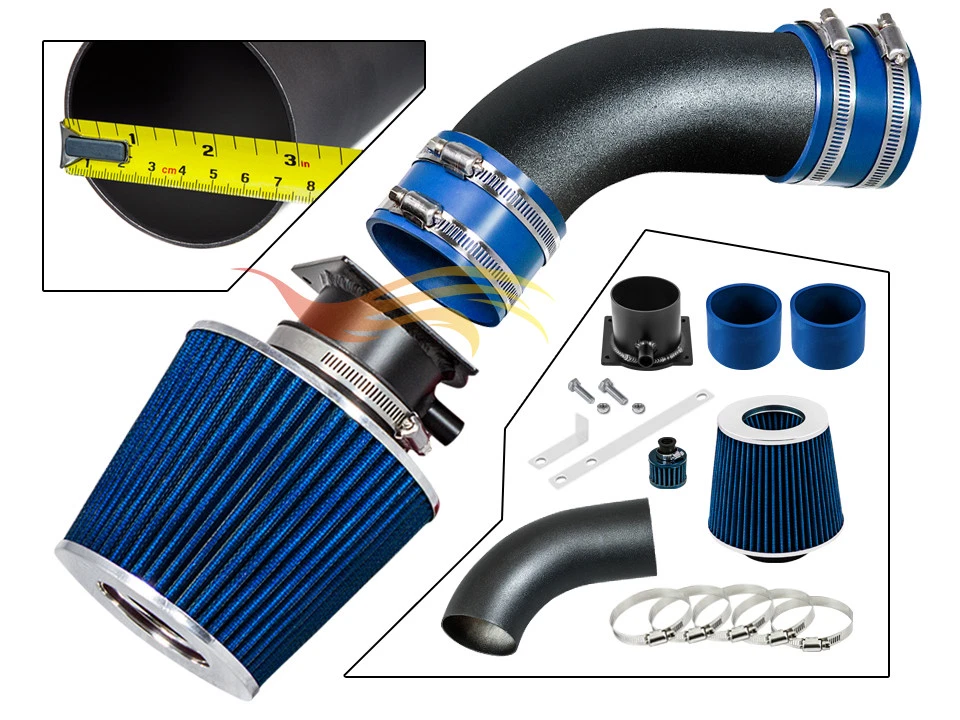BCP RW AZUL 1998-2005 Passat 2.8L V6 Racing Kit de admisión de aire Ram corta + Filtro Foto 1 de 1
