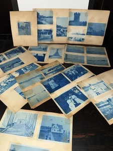 Antique Snapshot Photo Wood Hole Massachusetts Coast Line Cyanotype 1890s - Picture 1 of 19