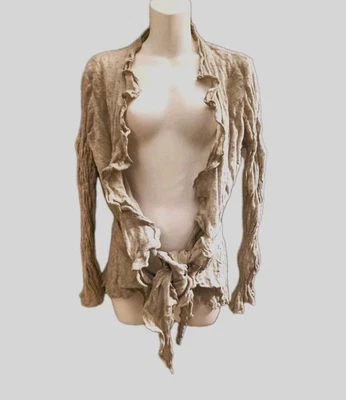 Cárdigan ligero arrugado Eileen Fisher gris talla L. Excelente estado. Foto 1 de 4