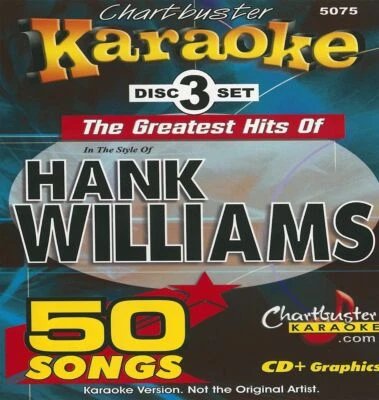 KARAOKE CD+G CHARTBUSTER HANK WILLIAMS 5075 NEW IN SEALED CASE 3 CDS w/song list - Image 1 of 3