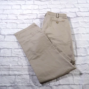 IZOD American Chino Beige Slim Fit Flat Front Mens Pants 36x32 - Picture 1 of 8