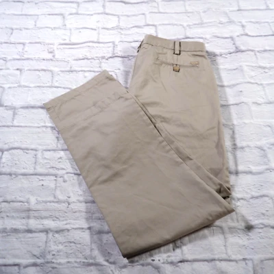 IZOD American Chino Beige Slim Fit Flat Front Mens Pants 36x32 - Image 1 of 4