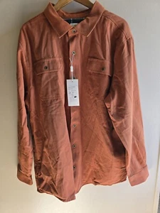 NWT Men's Mocotono Rustic Orange Size XL Metal Snap Button Lined Coat Jacket - Picture 1 of 12