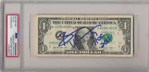 Brian Urlacher Signed One Dollar Bill $1 Inscribed HOF 2018 #54 Bears PSA/DNA - Picture 1 of 4