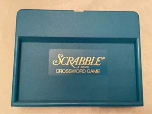 1976 SCRABBLE Travel Set Blue Plastic Case Original Rules Complete - Picture 1 of 5