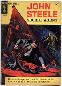 John Steele Secret Agent #1 1964 llave dorada cómics espía cubierta pintada un tiro - Imagen 1 de 5