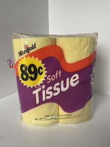Vintage NOS Marigold Soft Toilet Tissue Yellow Retro Movie Prop 1970s - Picture 1 of 8