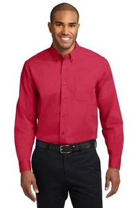 Port Authority Long Sleeve Button Down collar Easy Care Shirt S608 - Picture 1 of 51