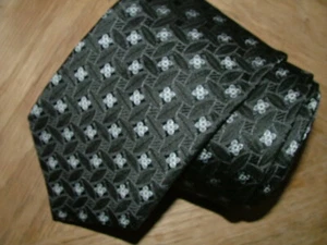 MENS JOHN W. NORDSTROM TIE 100% SILK MADE IN USA BLACK GRAY FLORAL #420 - Picture 1 of 5